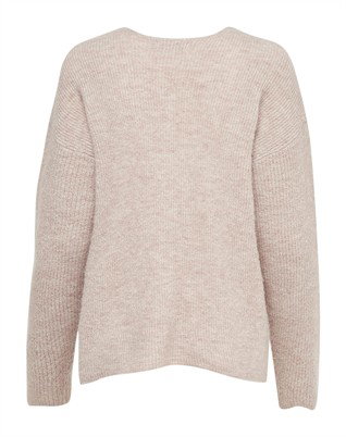 Only - Camilla V-Neck Strik - Pumice Stone